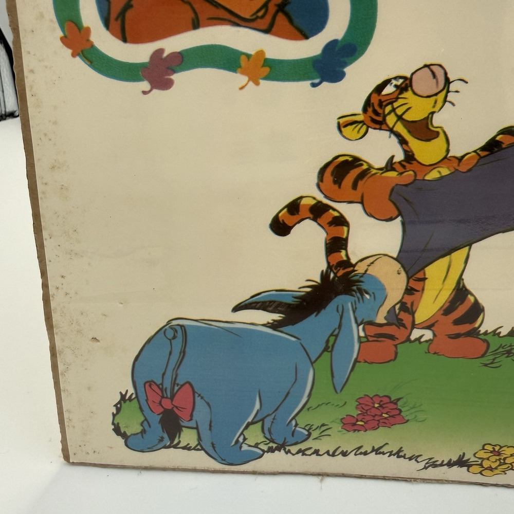 Vintage Walt Disney 90's Poster Print Winnie the Pooh Tiger Eeyore Piglet - Picture 3 of 14